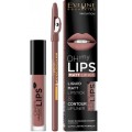 Eveline Oh My Lips Liquid Matt Lipstick&Contour Lip Liner matowa pomadka i konturówka 4,5ml + 02 Milky Chocolate