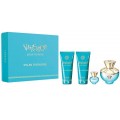 Versace Dylan Turquoise Pour Femme Woda toaletowa 100ml spray + 5ml + el pod prysznic 100ml + Balsam 100ml