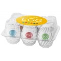 Tenga 6 Styles Egg Wavy II, Boxy, Brush, Tornado, Silky II, Sphere zestaw 6 jednorazowych masturbator�w