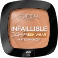 L`Oreal Infaillible 24H Fresh Wear Matte Bronzer matujcy bronzer do twarzy 250 Light 9g