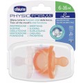 Chicco Physioforma Luxe silikonowy smoczek 6-16m Pomaraczowy, Bezbarwny 2szt