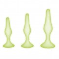 Whipsmart Glow In The Dark 3PC Silicone Anal Training Kit zestaw do treningu analnego White