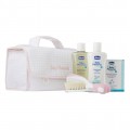 Chicco Baby Moments pyn do mycia 200ml + balsam do ciaa 200ml + woda perfumowana 100ml + szczotka + kosmetyczka
