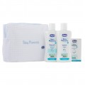 Chicco Baby Moments szampon 200ml + pyn do mycia 200ml + kosmetyczka