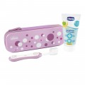 Chicco Zawsze z Umiechem Lila pasta do zbw Jabko Banan 6-36m 50ml + szczoteczka do zbw z mikkim wosiem