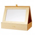 Jessup Cosmetics Bag kosmetyczka, szkatuka na pdzle z lusterkiem Gold CB012