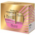 Perfecta 24K Gold & Rose Oil krem na noc 70+ 50ml + krem przeciwzmarszczkowy pod oczy i na powieki 15ml