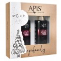 Apis Zestaw witeczny Night Fever nawilajcy el do mycia ciaa 300ml + rozwietlajcy balsam do ciaa 300ml