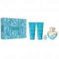 Versace Dylan Turqoise Woda toaletowa 100ml spray + Balsam do ciaa 100ml + el pod prysznic 100ml + Woda toaletowa 5ml
