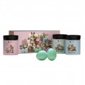 Hiskin Happy Easter wieca sojowa Chocolate Eggs 200ml + wieca sojowa Garden Party 200ml + wieca sojowa Bunny Kisses 200ml
