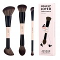 Jessup 6-in-3 Duo-End Face Brush Collection zestaw 3 pdzli do makijau T508