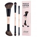 Jessup Makeup Lover Collection 6-in-3 Duo-End Travel Brush Collection zestaw 3 pędzli do makijażu 1507