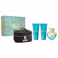 Versace Dylan Turquoise Pour Femme Woda toaletowa 100ml spray + el pod prysznic 100ml + el pod prycznic 100ml + Kosmetyczka