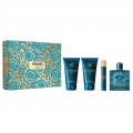 Versace Eros Woda perfumowana 100ml spray + Balsam po goleniu 75ml + Żel pod prysznic 75ml + Woda perfumowana 10ml spray