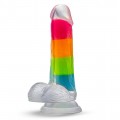 Blush Neo Elite Rainbow Rave dildo wiecce w ciemnoci 16,5cm