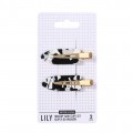 Sister young Lily Makeup Hair Clips klipsy do wosw Black & White 2szt
