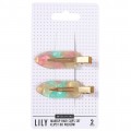 Sister young Lily Makeup Hair Clips klipsy do wosw Pink Green 2szt