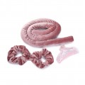 Sister young Lisa Hair Curling waek do wosw bez uycia ciepa + satynowe gumki 2szt + klamra Pink