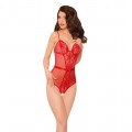 Softline Collection Linda body z otwartym krokiem Czerwone M/L
