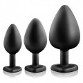 Blush Luxe Bling Silicone Anal Training Plug korki analne 3szt