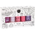 Nailmatic Kids Magic Party zestaw lakierw do paznokci Sheepy 8ml + Polly 8ml + Cookie 8ml + Kitty 8ml + Piglou 8ml