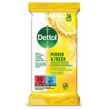 Dettol Power & Fresh chusteczki antybakteryjne do dezynfekcji i czyszczenia Cytryna 36 szt