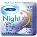 Carin Ultra Wings Night podpaski higieniczne 8szt