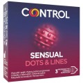 Control Sensual Dots & Lines prezerwatywy w prki i wypustki 3szt