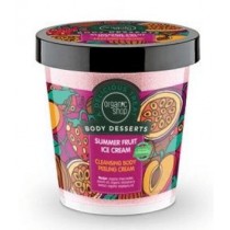Organic Shop Body Desserts Summer Fruit Ice Cream Cleansing Body Peeling Cream Oczyszczajcy kremowy peeling do ciaa 450ml