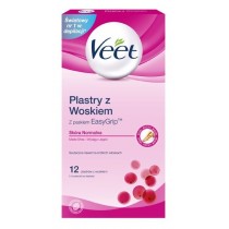 Veet Easy-Gelwax Normal Skin plastry z woskiem do depilacji ciała 12szt