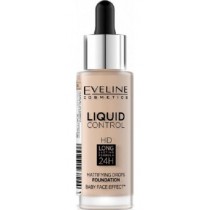Eveline Liquid Control HD Mattifying Drops Foundation Matujący podkład do twarzy 010 Light Beige 32ml