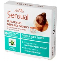 Joanna Sensual plastry do depilacji twarzy Aloes 12szt + oliwka agodzca podranienia 10ml