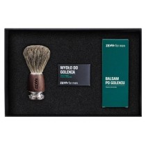 Zew For Men Gadki Golibroda Mydo do golenia z wglem drzewnym 85ml + Balsam po goleniu 80ml + Pdzel do golenia