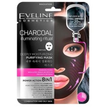 Eveline Charcoal Iluminating Ritual Sheet Mask czyszczajca maska w pachcie 20ml