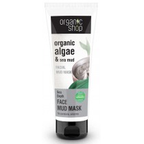 Organic Shop Organic Algae & Sea Mud Facial Mud Mask maska botna do twarzy Organiczne Algi & Boto Morskie 75ml