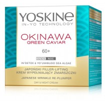 Yoskine Okinawa Green Caviar 60+ Japoski Filler-Lifting Krem wypeniajcy zmarszczki na dzie i na noc 50ml
