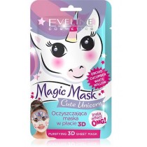 Eveline Magic Mask Cute Unicorn oczyszczaj�ca maska w p�achcie 3D Orchidea & Og�rek Bia�a Wierzba