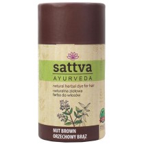 Sattva Natural Herbal Dye for Hair naturalna zioowa farba do wosw Nut Brown 150g