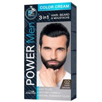 Joanna Power Men Color Cream 3in1 Hair Beard Moustache Farba dla mczyzn 02 Dark Brown 30g