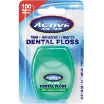 Active Oral Care Mint Dental Floss nić dentystyczna miętowa woskowana z fluorem 100 metrów