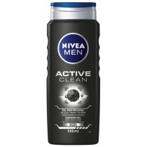 Nivea Men Active Clean el pod prysznic do twarzy, ciaa i wosw 500ml