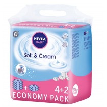 Nivea Baby Soft & Cream chusteczki oczyszczające 6x63szt