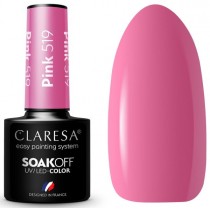 Claresa Soak Off UV/LED Pink lakier hybrydowy 519 5g