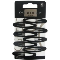 Glamour Spinki do wosw Czarne 8szt