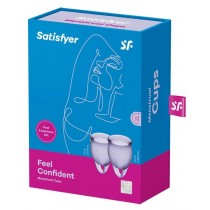 Satisfyer Feel Confident zestaw kubeczków menstruacyjnych 15ml + 20ml Lila