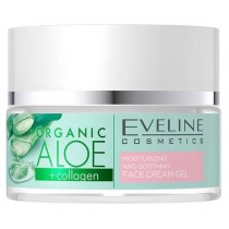 Eveline Organic Aloe + Collagen nawil�aj�co-�agodz�cy krem-�el do ka�dego rodzaju cery na dzie� i na noc 50ml