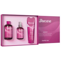 Inebrya Shecare Repair kuracja do włosów zniszczonych zabiegami chemicznymi Shampoo 300ml + Mask 300ml + 200ml spray