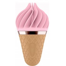Satisfyer White Treat Lay-On Vibrator wibrator w kształcie lodowego rożka Pink-Brown