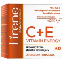 Lirene Vitamin Energy C + E odwyczy krem redukujcy zmarszczki, gbowo nawilajcy dla cery suchej i wraliwej 50ml