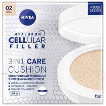 Nivea Hyaluron Cellular Filler 3in1 Care Cushion podkad w gbce SPF15 02 Medium 15g